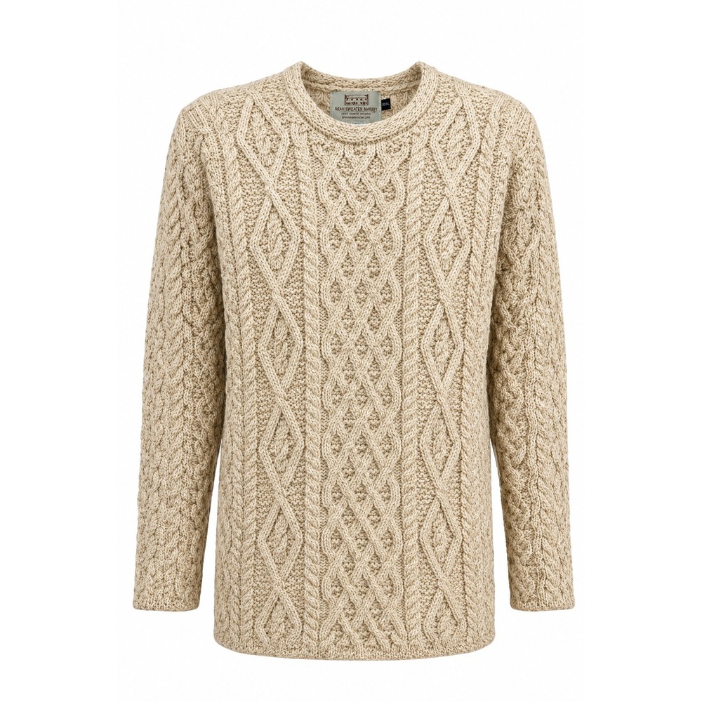 Aran Sweater Market XXL 100% Virgin Wool Cable Knit Fisherman Sweater Ireland